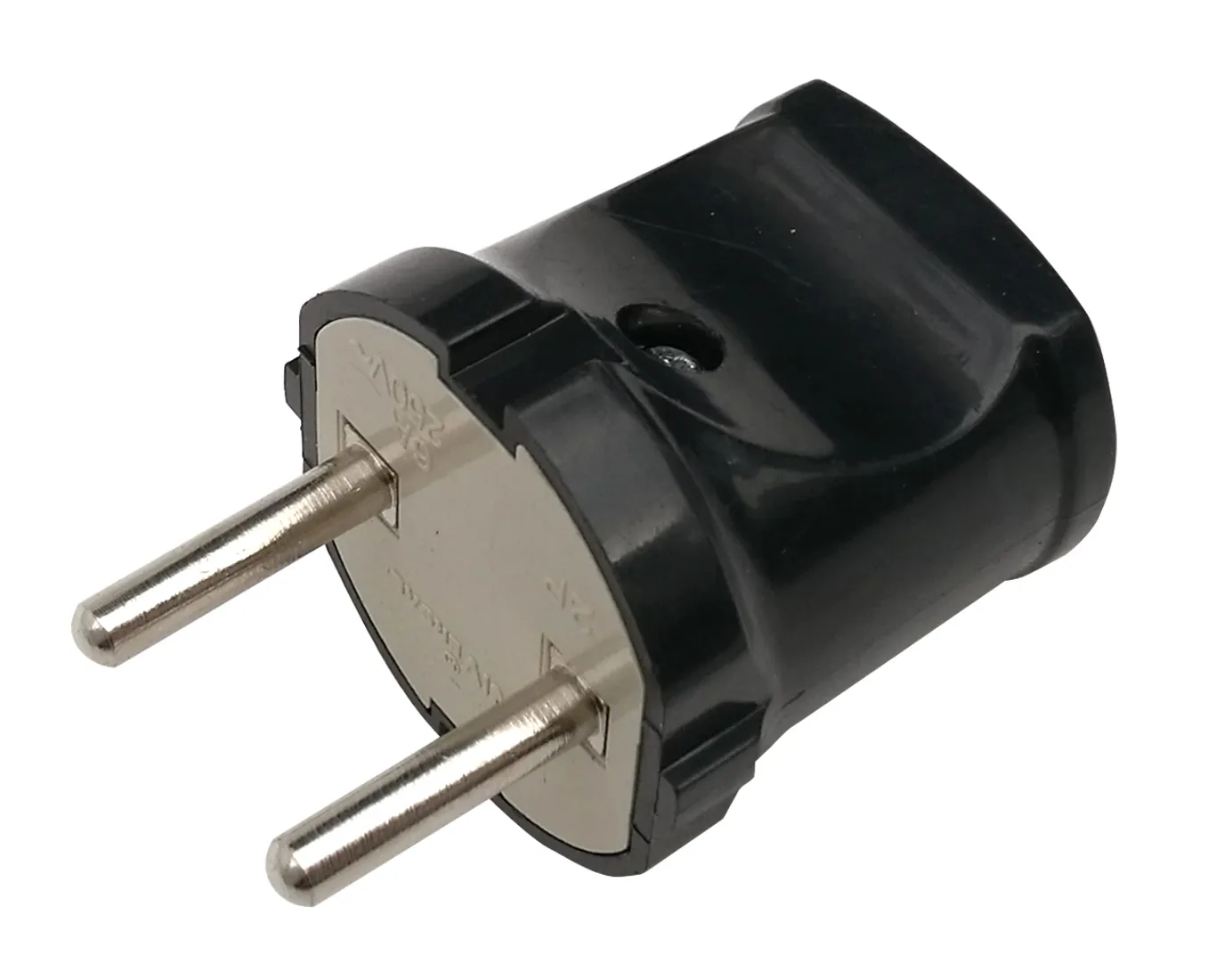 картинка Вилка прямая 10А черная 4242 IN HOME