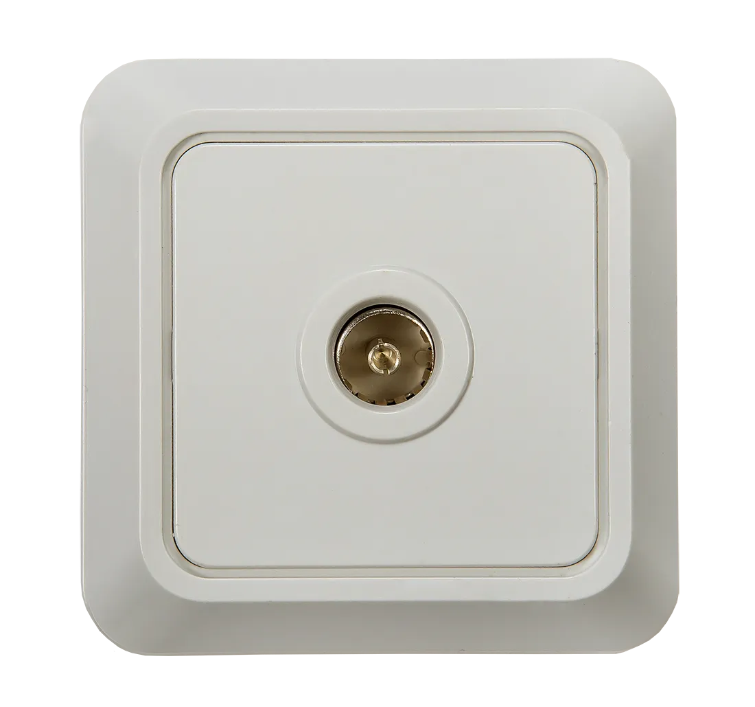 картинка Розетка телевизионная BOLLETO белая накладная 7027 IN HOME