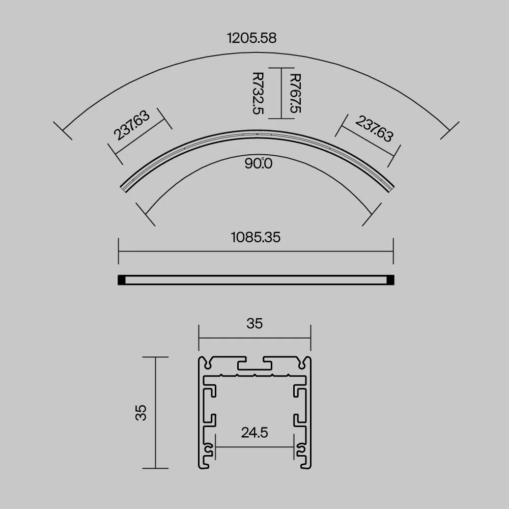 картинка Профиль Led Strip ALM-3535R-B-D-90°-1.5M
