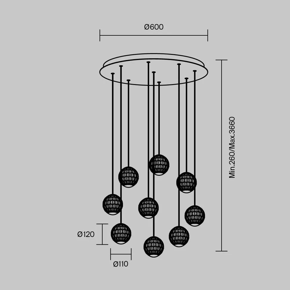 картинка Подвесной светильник Maytoni MOD293PL-L56BS3K