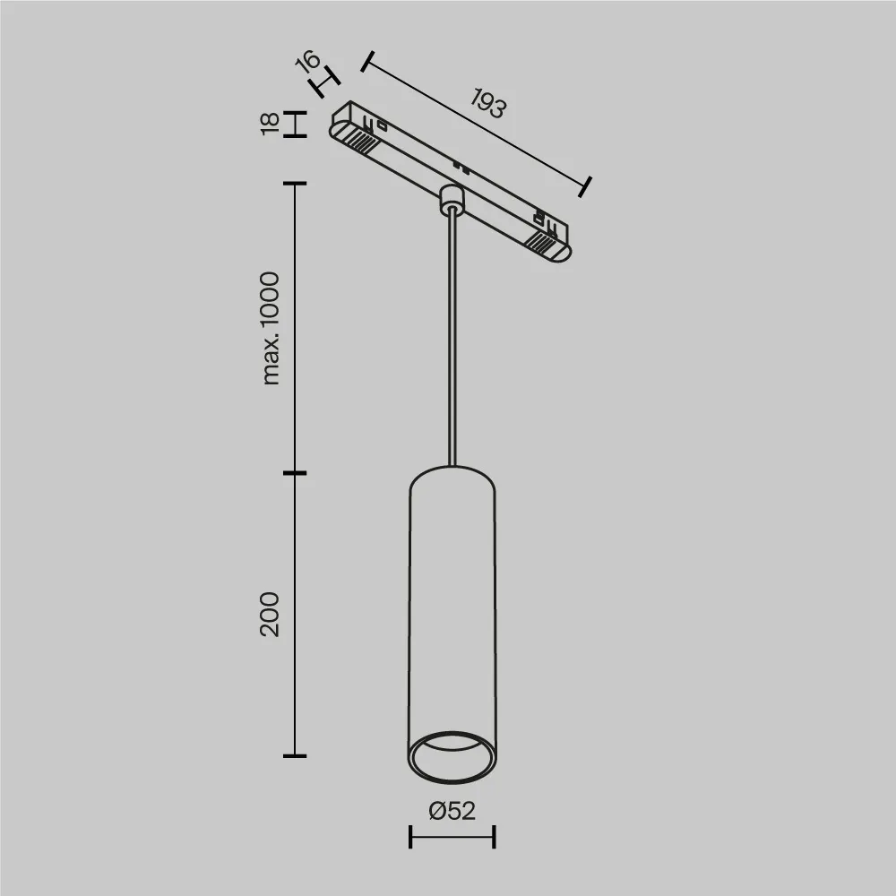картинка Трековый подвесной светильник Technical TR041-2-12W3K-W