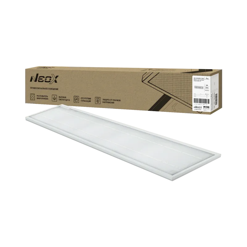картинка Панель светодиодная универсальная ДВО-01 3665-МИКРОПРИЗМА 36Вт 6500K IP40 1195x180х19мм белая NEOX