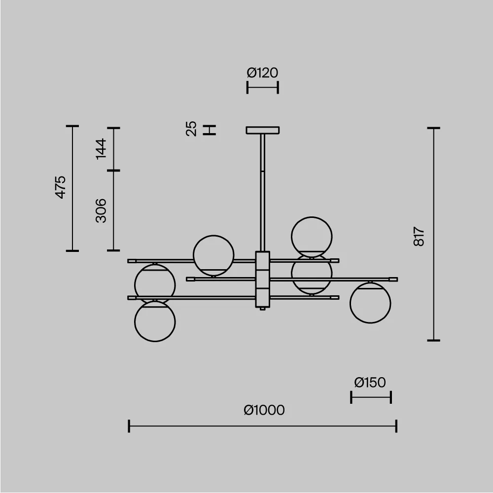 картинка Подвесной светильник Maytoni MOD048PL-06G