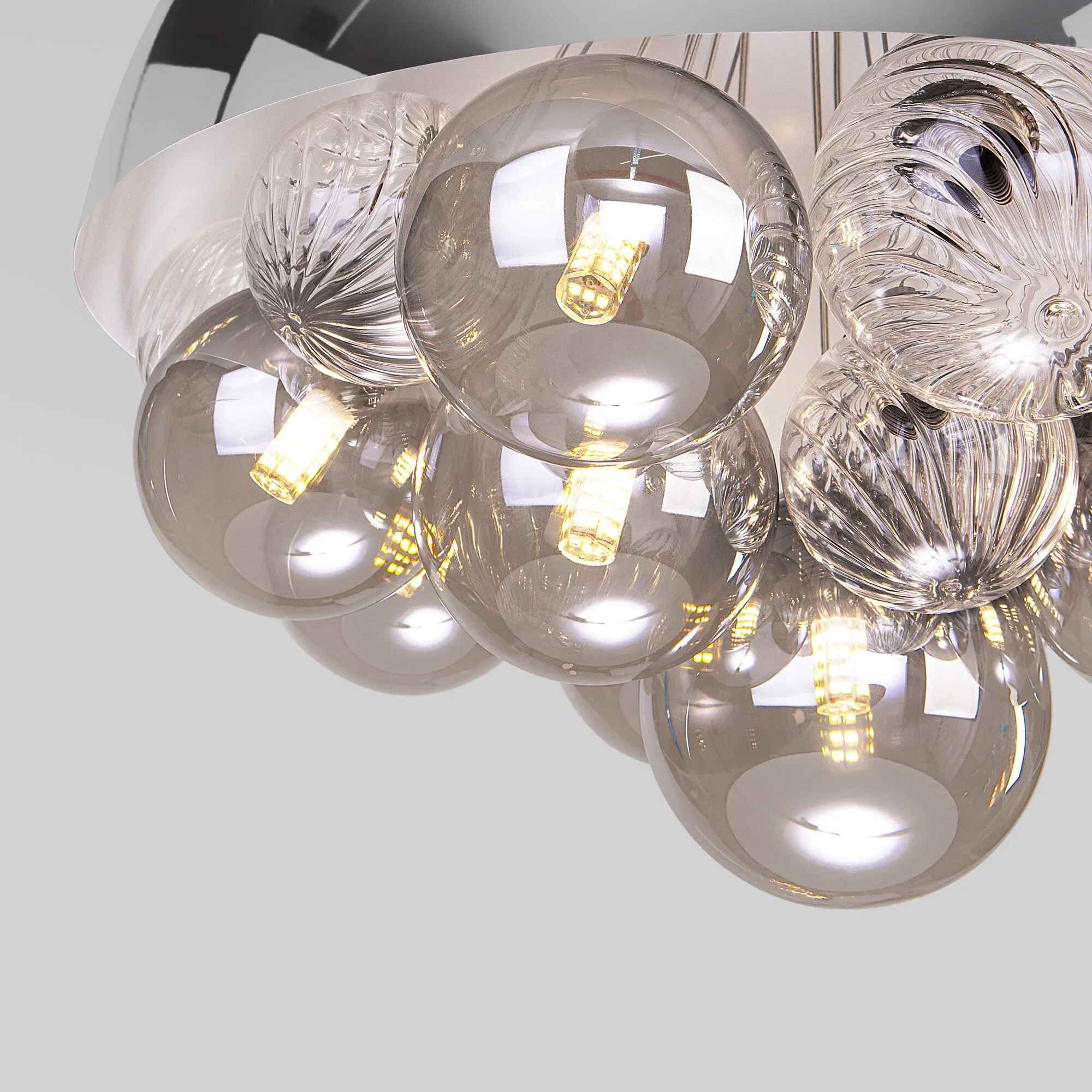 картинка Подвесной светильник со стеклянными плафонами 30178 хром