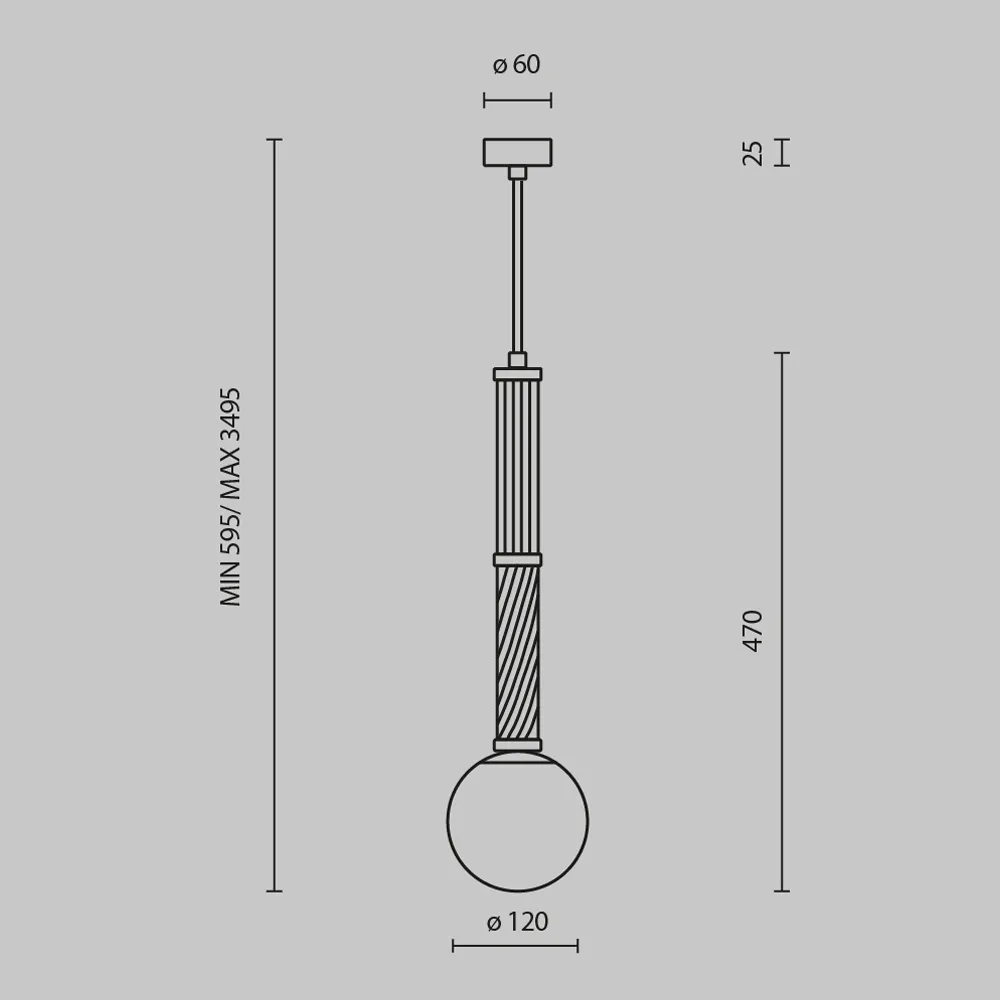 картинка Подвесной светильник Maytoni MOD287PL-01BS