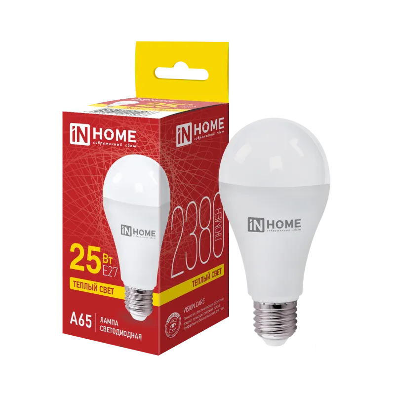 картинка Лампа светодиодная LED-A65-VC 25Вт 230В Е27 3000К 2380Лм IN HOME