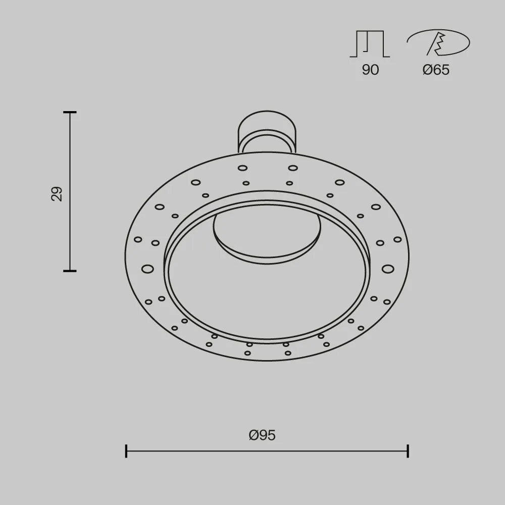 картинка Встраиваемый светильник Technical DL126-GU10-TRS-B