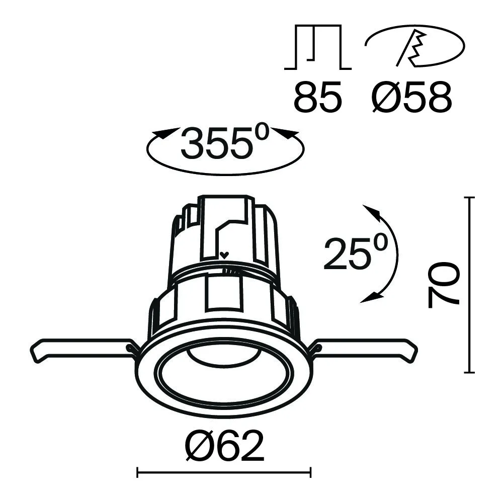 картинка Встраиваемый светильник Technical DL057-7W3K-B