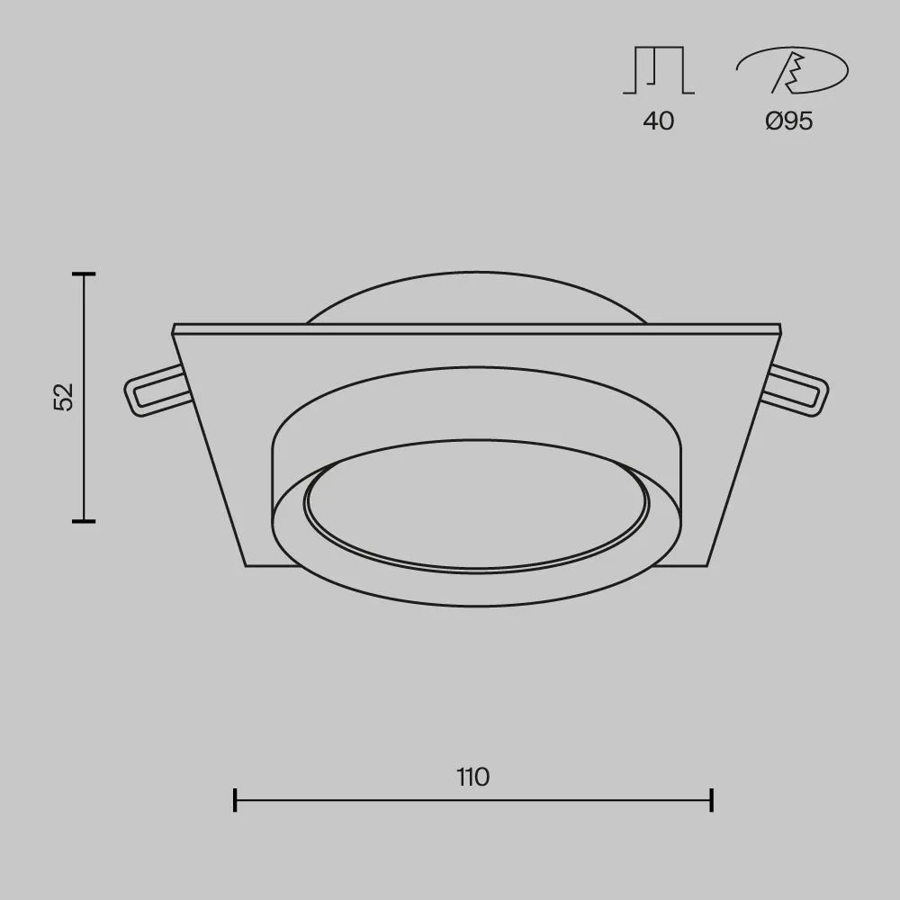 картинка Встраиваемый светильник Technical DL086-GX53-SQ-WS