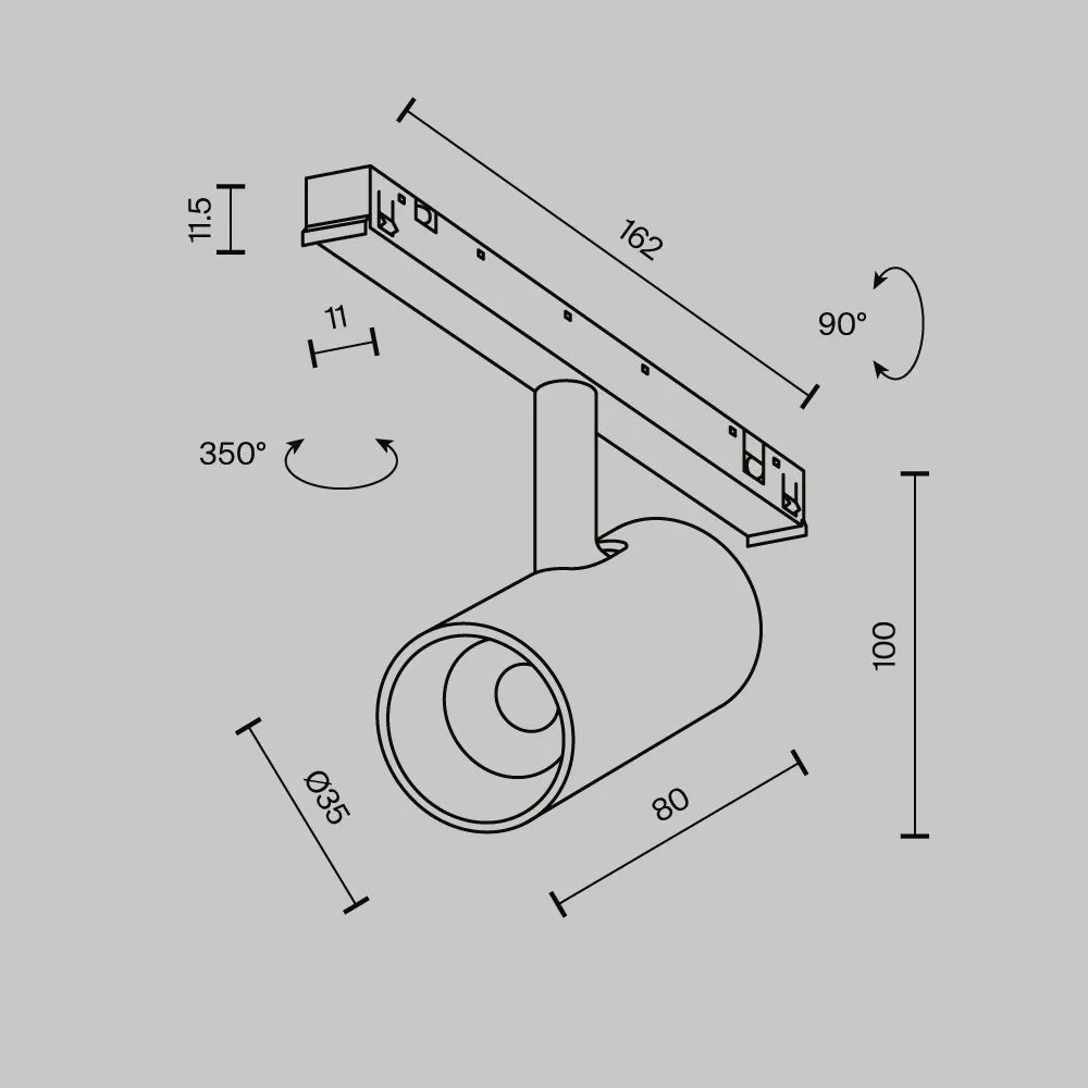 картинка Трековый светильник Technical TR243-4-5WTW-DSZ-B