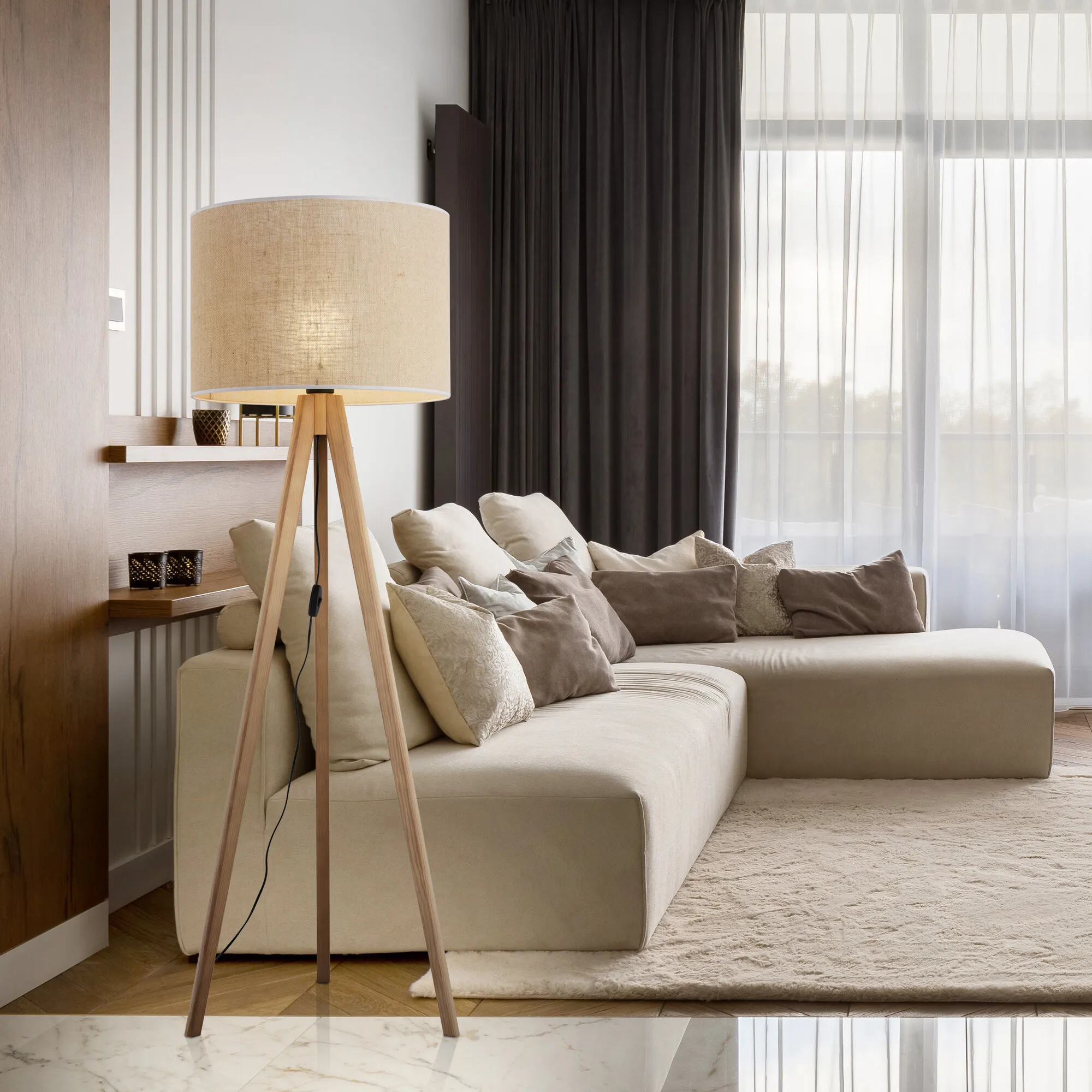 картинка Напольный светильник с тканевым абажуром 16020 Grand