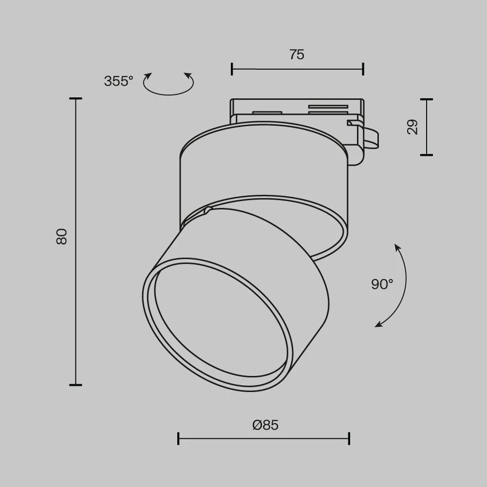 картинка Трековый светильник Technical TR007-1-12W4K-B-1