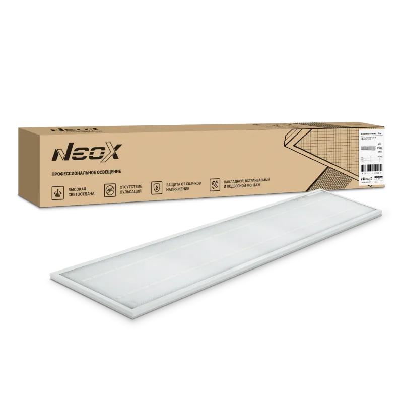 картинка Панель светодиодная универсальная ДВО-01 4540-ПРИЗМА 45Вт 4000К IP40 1195x180х19мм NEOX