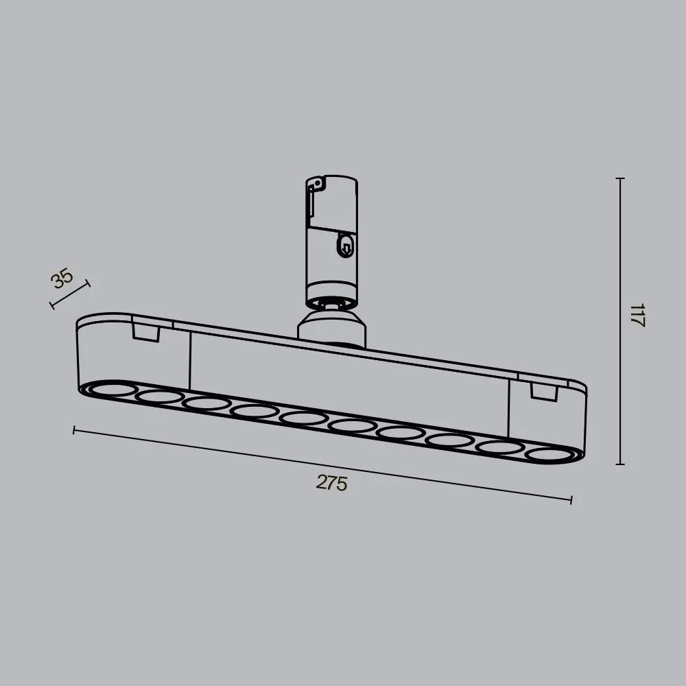 картинка Трековый светильник Technical TR203-1-10W3K-S-B