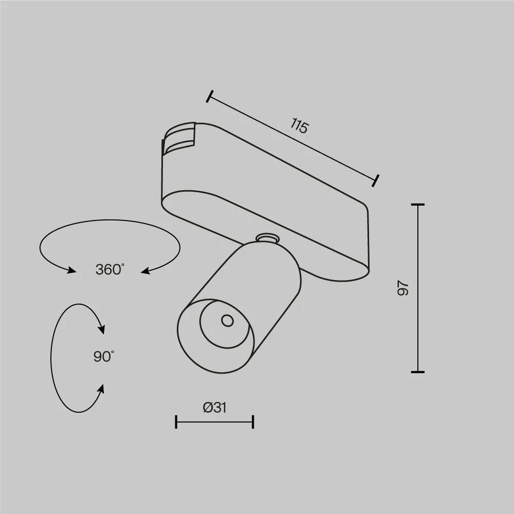 картинка Трековый светильник Technical TR103-1-5W3K-M-W