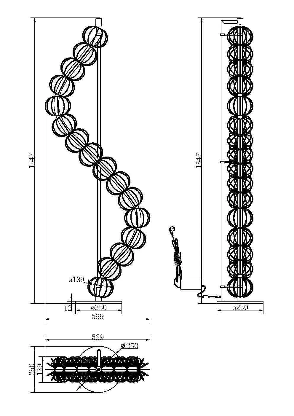 картинка Напольный светильник (торшер) Maytoni MOD216FL-L38G3K