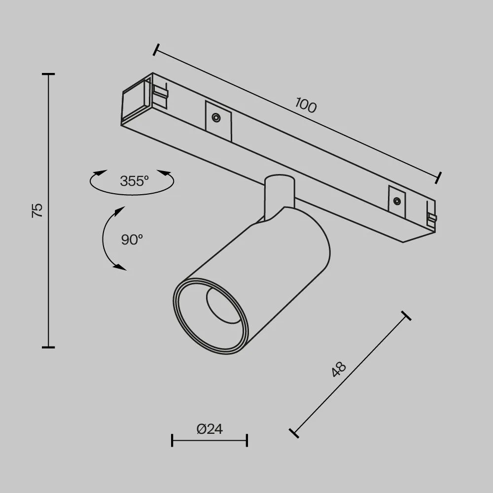 картинка Трековый светильник Technical TR176-1-3WTW-M-B