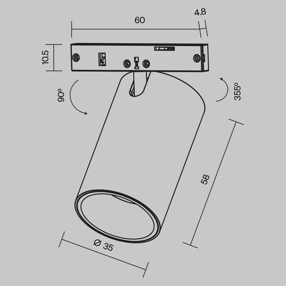 картинка Трековый светильник Technical TR187-1-5W3K-M-BW
