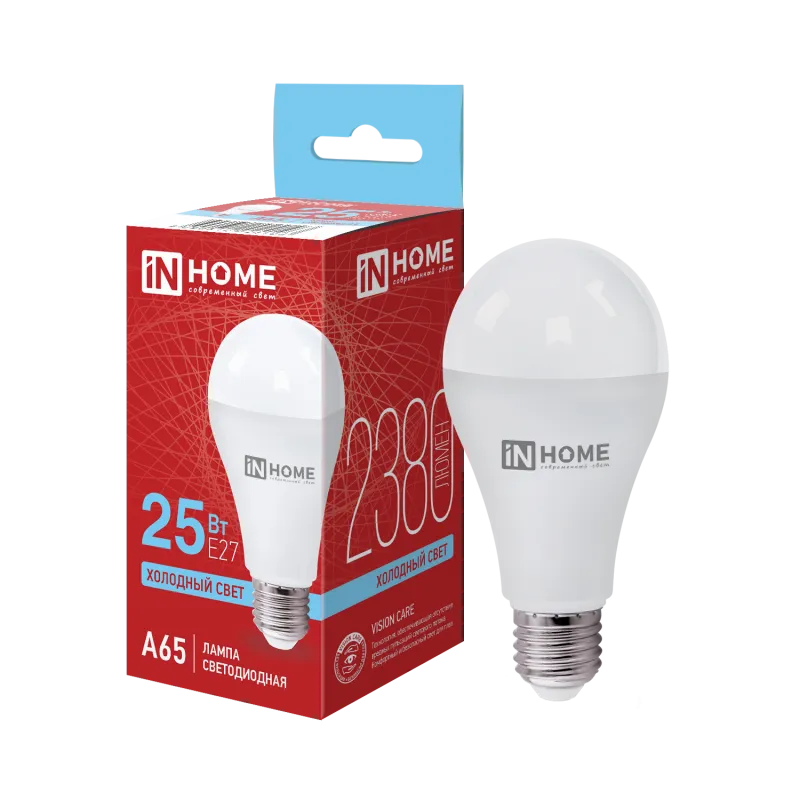 картинка Лампа светодиодная LED-A65-VC 25Вт 230В Е27 6500К 2380Лм IN HOME
