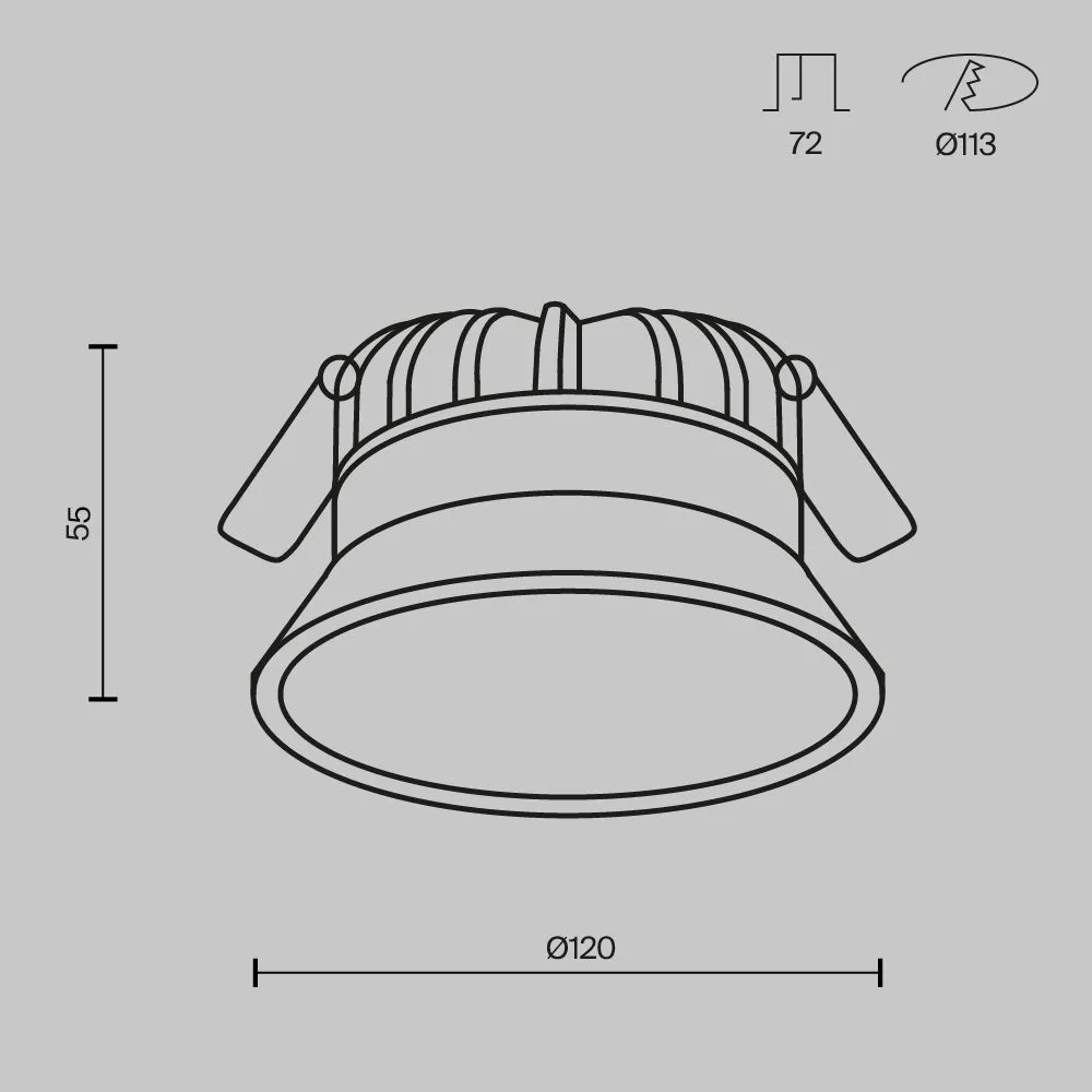 картинка Встраиваемый светильник Technical DL055-12W3-4-6K-W