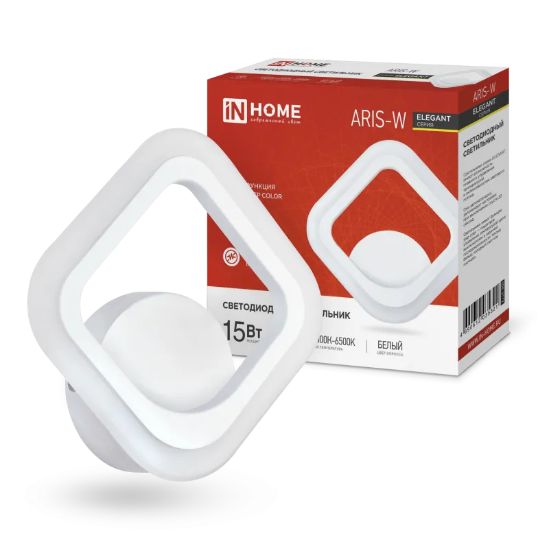 картинка Светильник светодиодный ELEGANT ARIS-W 15Вт 230В 3000-6500К 1200Лм STEP COLOR белый IN HOME