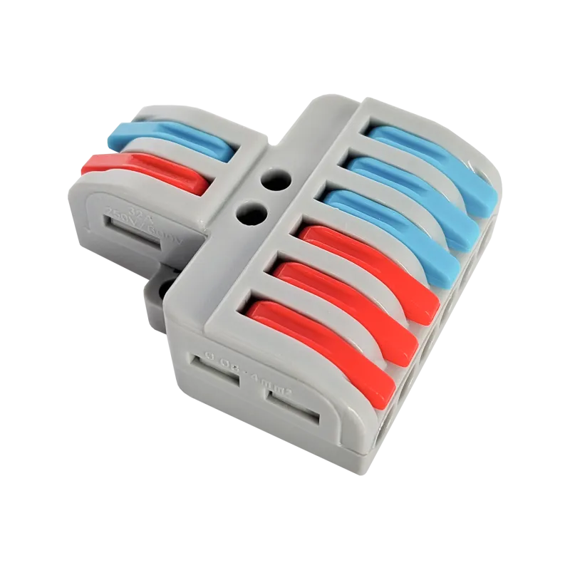 картинка Клемма проходная разветвительная КПР 222-4126 с рычагами 2/6 полюса 0.08-2.5/4мм2 (5шт./уп.) IN HOME