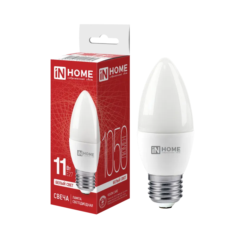 картинка Лампа светодиодная LED-СВЕЧА-VC 11Вт 230В Е27 4000К 1050Лм IN HOME