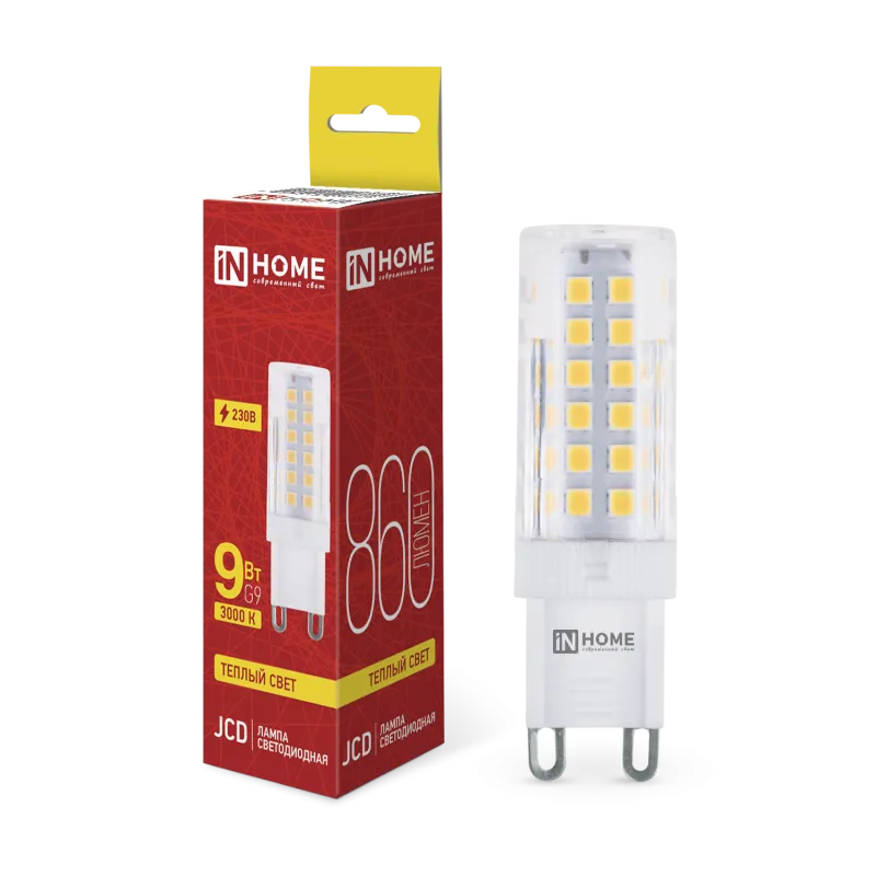 картинка Лампа светодиодная LED-JCD 9Вт 230В G9 3000К 860Лм IN HOME