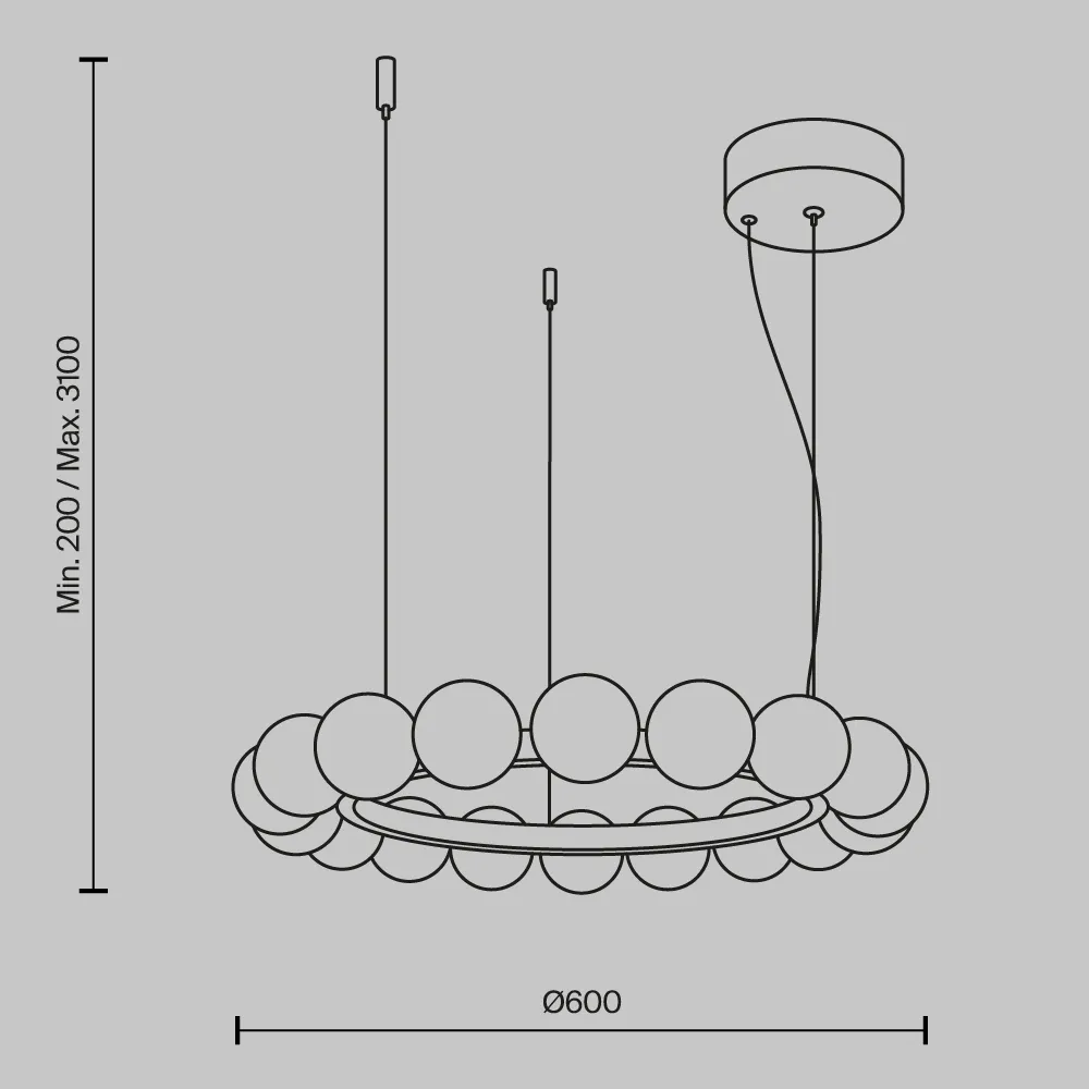 картинка Подвесной светильник Maytoni MOD331PL-L32BS3K
