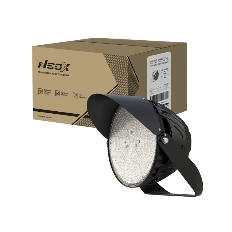 картинка Прожектор светодиодный SPFL-LEVEL 500PA50 500/400/300Вт 100-277В 160лм/Вт 45гр 7 лет IP66 черный NEOX