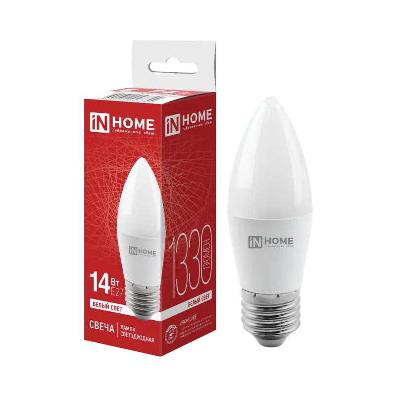 картинка Лампа светодиодная LED-СВЕЧА-VC 14Вт 230В E27 4000K 1330Лм IN HOME
