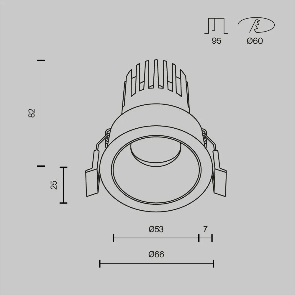 картинка Встраиваемый светильник Technical DL123-10W-4K-B