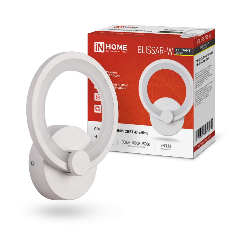 картинка Светильник светодиодный ELEGANT BLISSAR-W 15Вт 230В 3000-6500K 1200Лм STEP COLOR белый IN HOME
