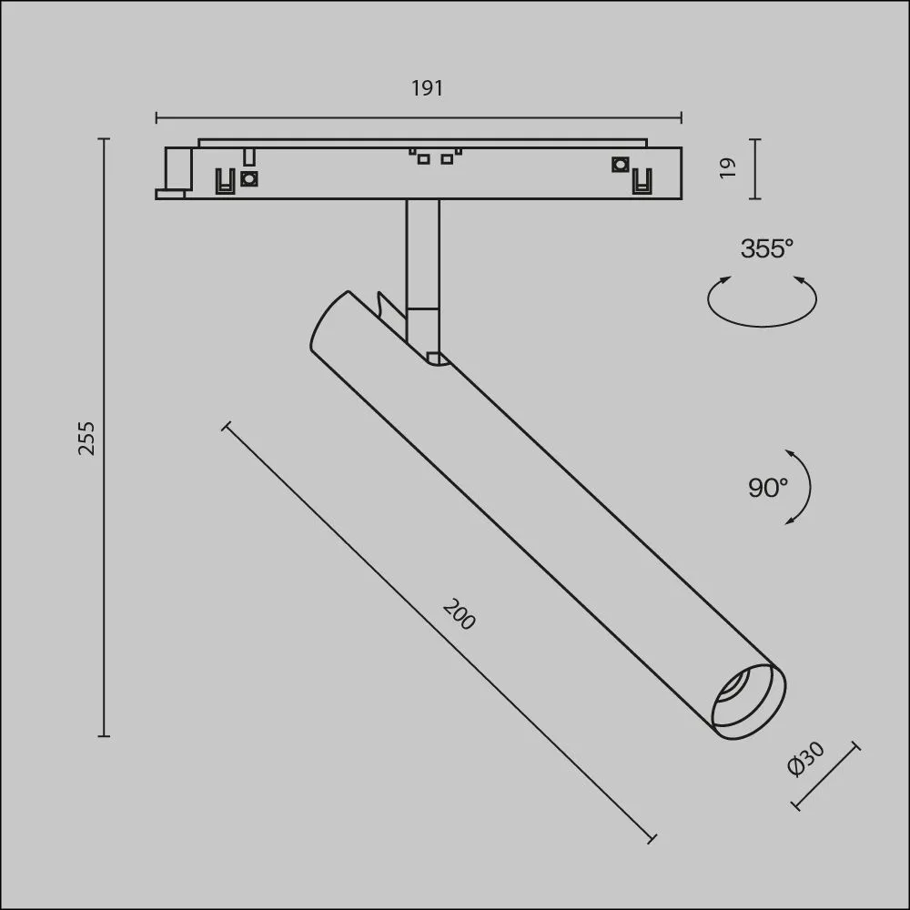 картинка Трековый светильник Technical TR141-2-6W4K-M-B