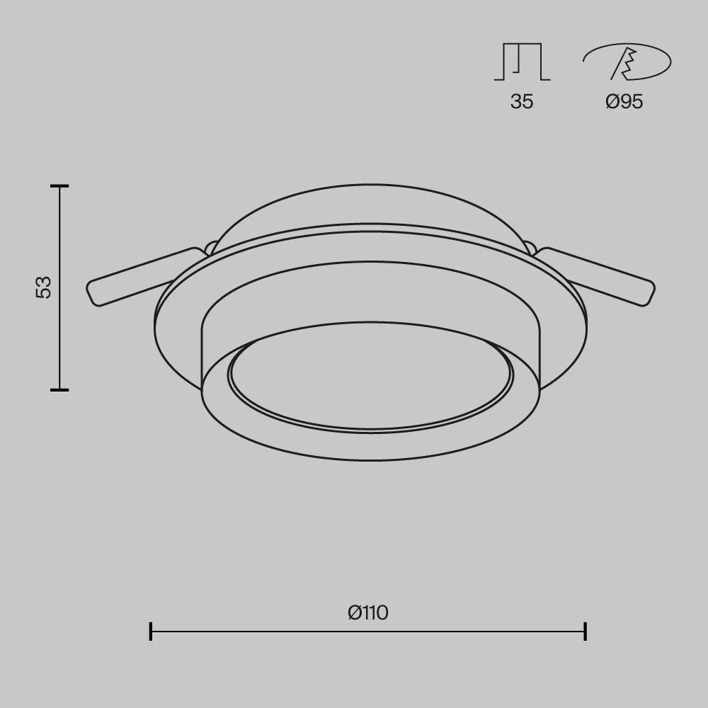 картинка Встраиваемый светильник Technical DL086-GX53-RD-BW