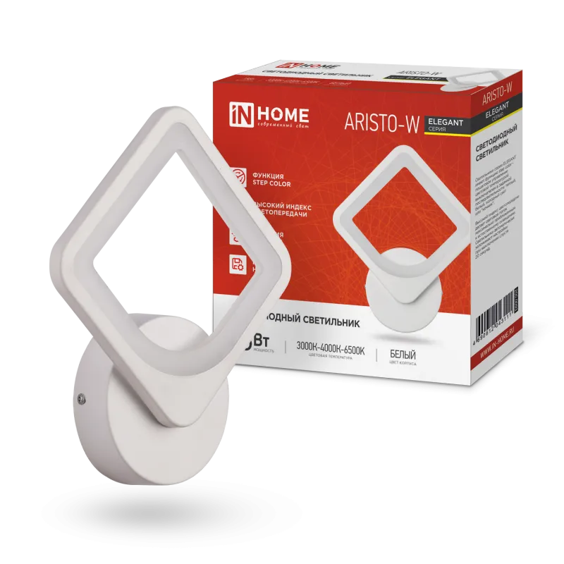 картинка Светильник светодиодный ELEGANT ARISTO-W 15Вт 230В 3000-6500K 1200Лм STEP COLOR белый IN HOME