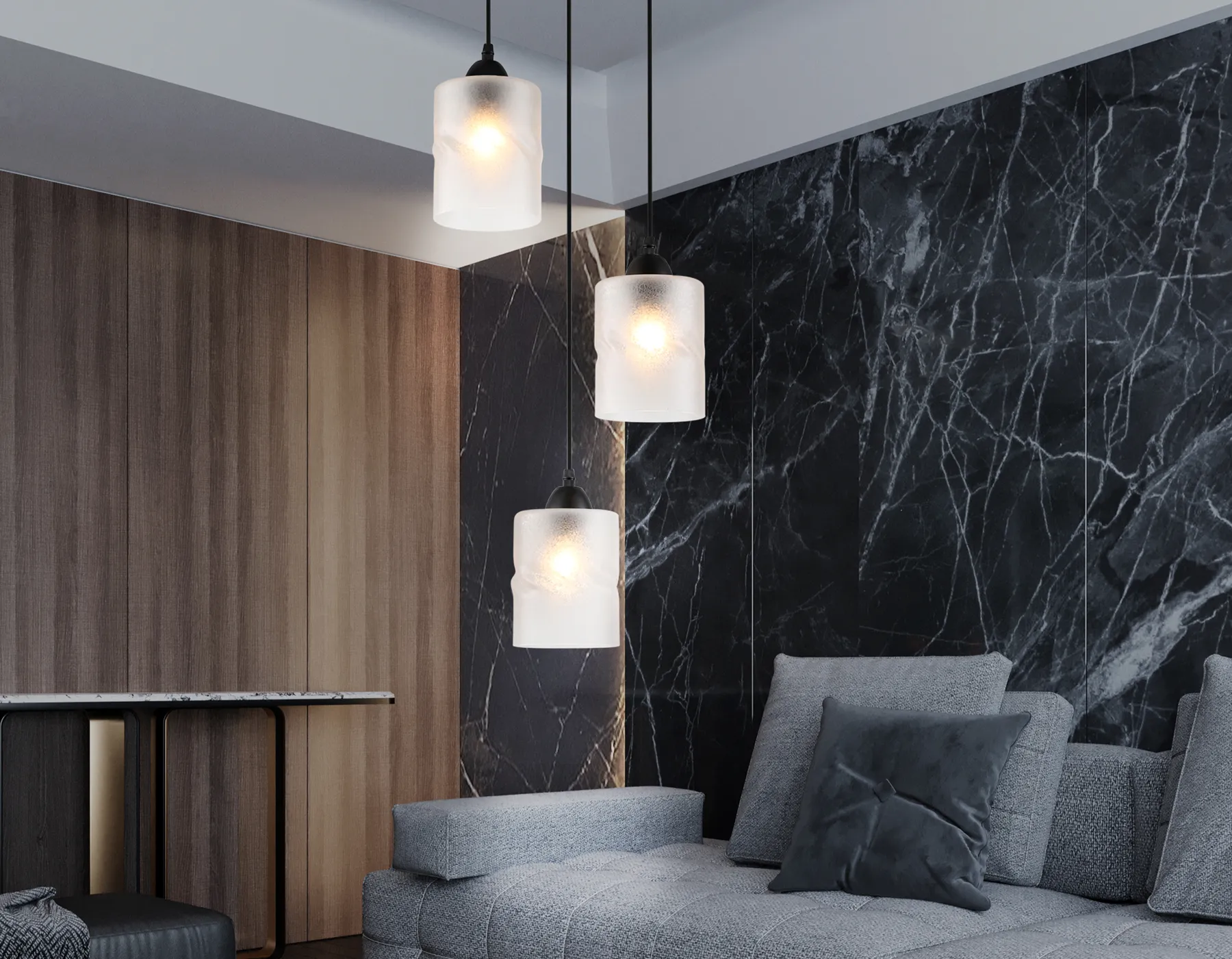 картинка Светильник подвесной со стеклянными плафонами