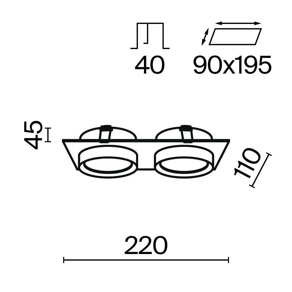 картинка Встраиваемый светильник Technical DL086-02-GX53-SQ-W
