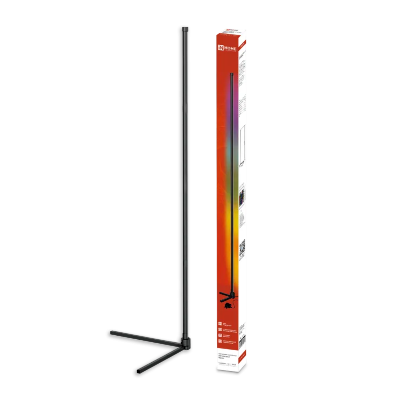 картинка Светильник напольный светодиодный ТСО 01Ч 12Вт RGB, с пультом ДУ, с адаптером ЧЕРНЫЙ IN HOME
