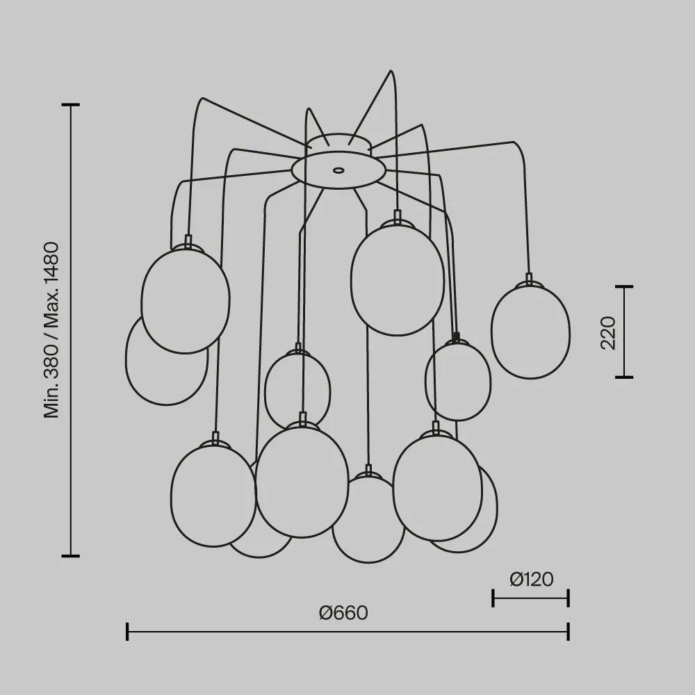 картинка Подвесной светильник Maytoni MOD176PL-12G