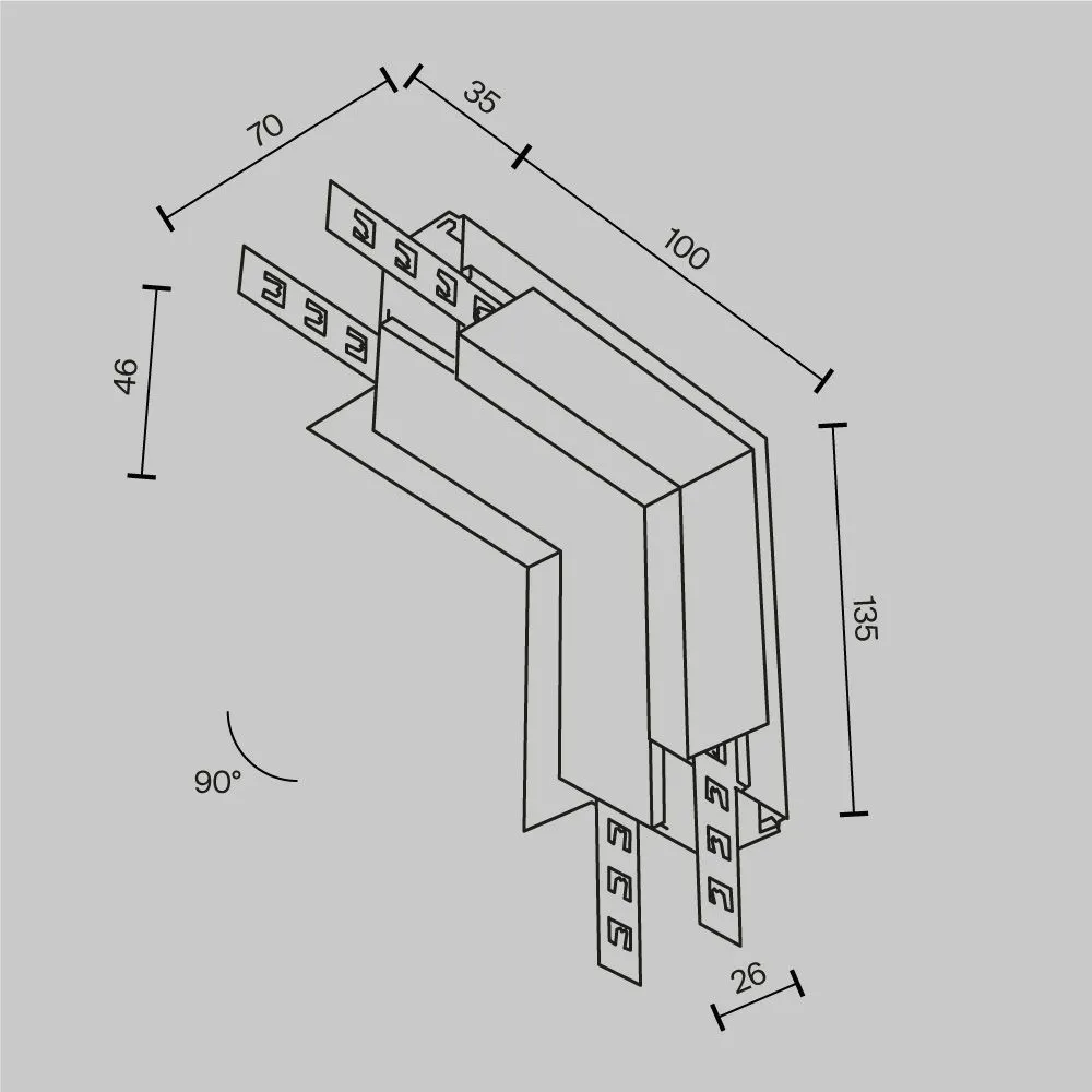 картинка Комплектующие для встраиваемой трековой системы Technical TRA034ICL-42.12B
