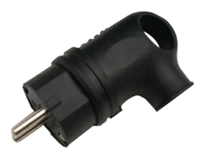картинка Вилка угловая с заземлением каучук 16А IP44 черная 9220 IN HOME