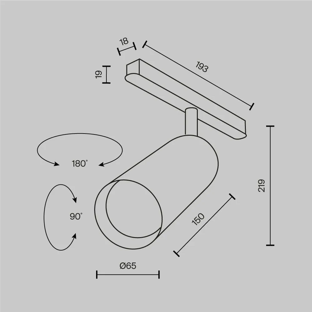 картинка Трековый светильник Technical TR032-2-20W2.7K-M-B