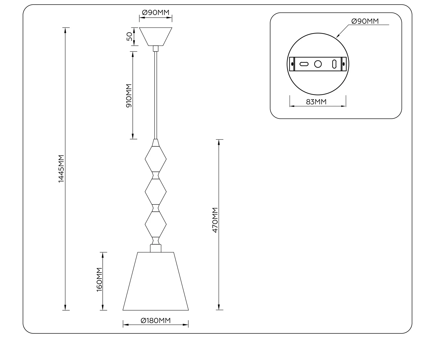 картинка Подвесной светильник с абажуром