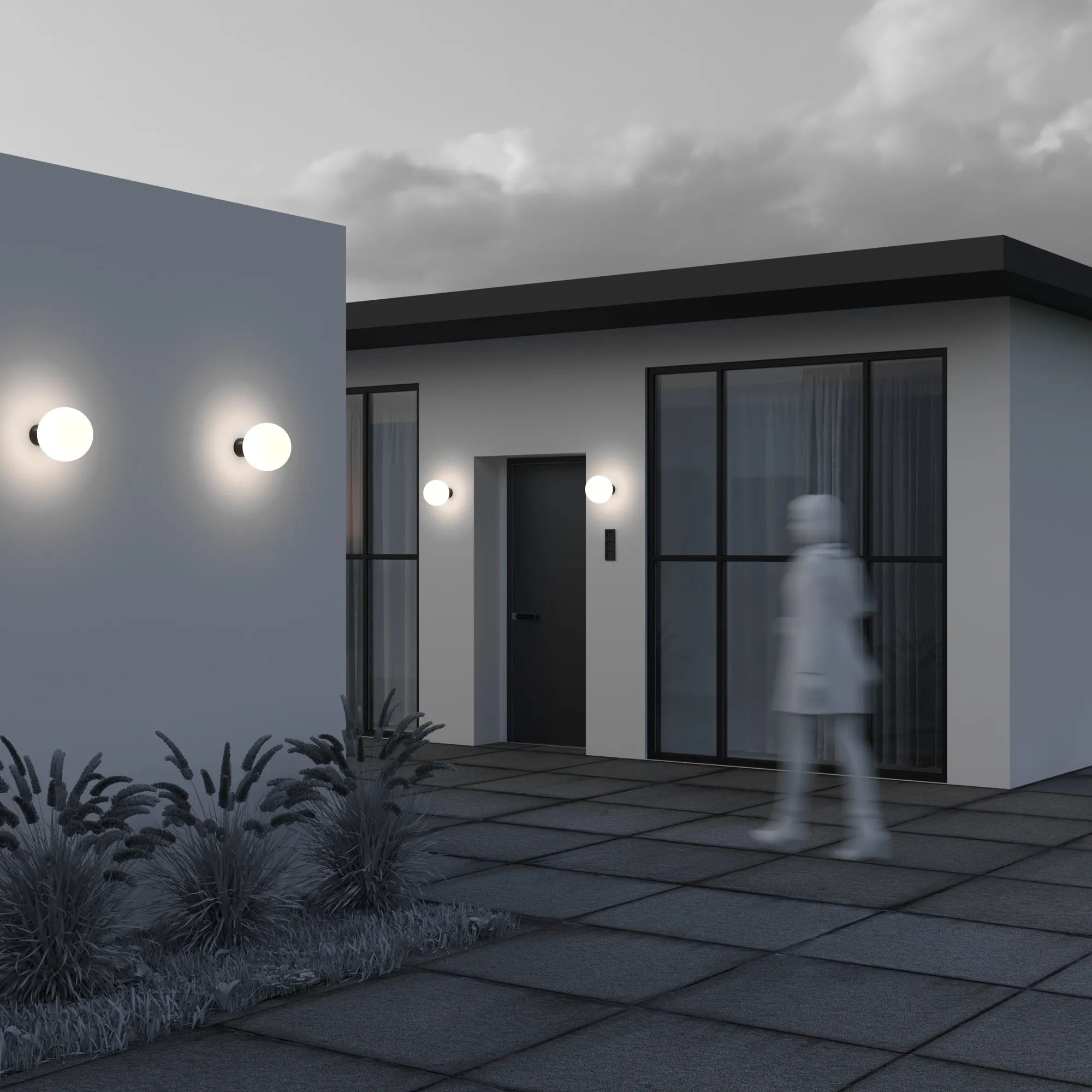 картинка Настенный светильник (бра) Outdoor O598WL-01B1