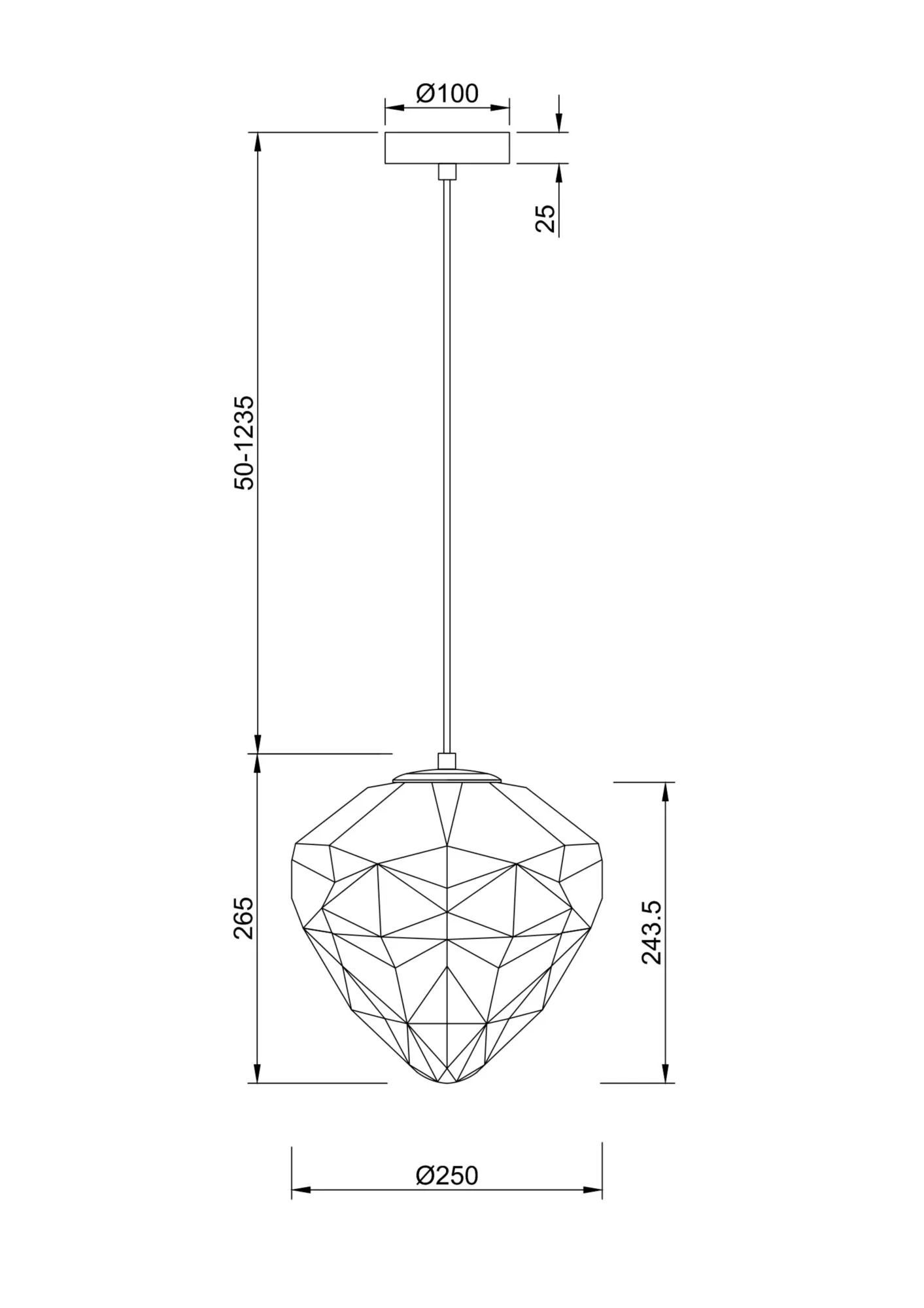 картинка Подвесной светильник Maytoni P053PL-01BL