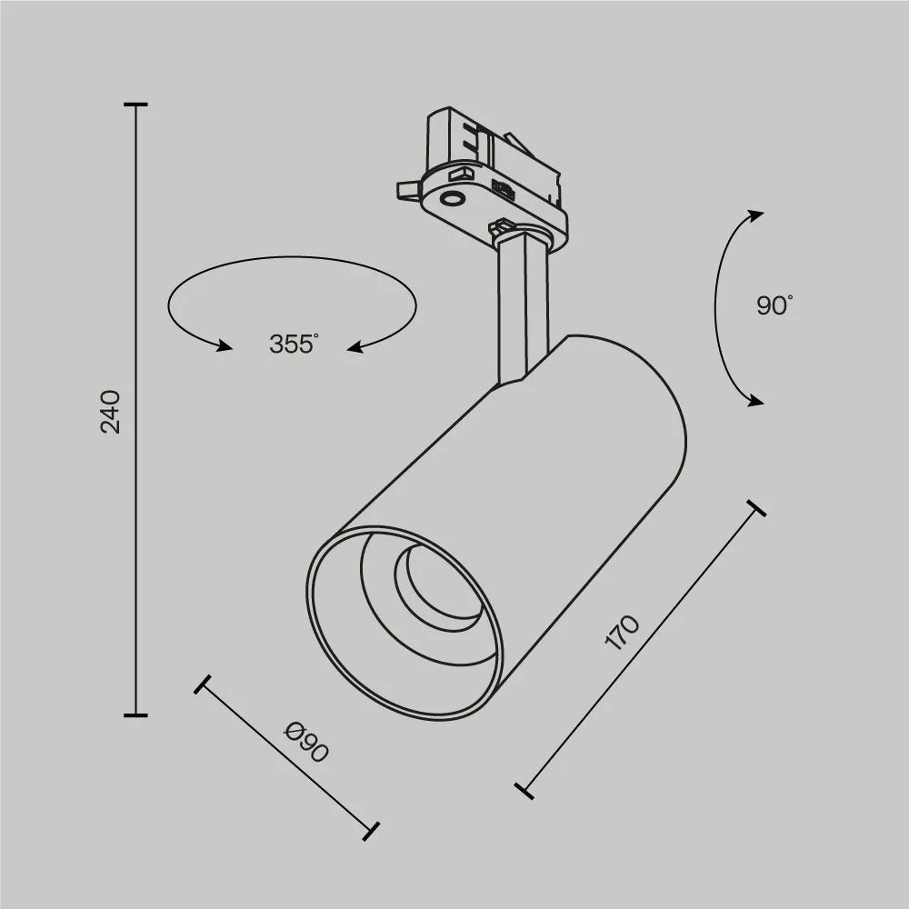картинка Трековый светильник Technical TR197-3-40WCCT-M-B