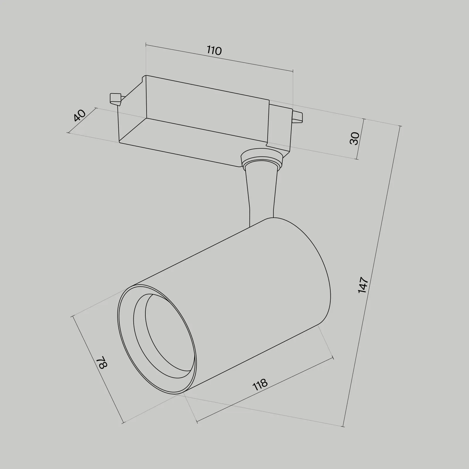 картинка Трековый светильник Technical TR003-1-10W3K-W-W