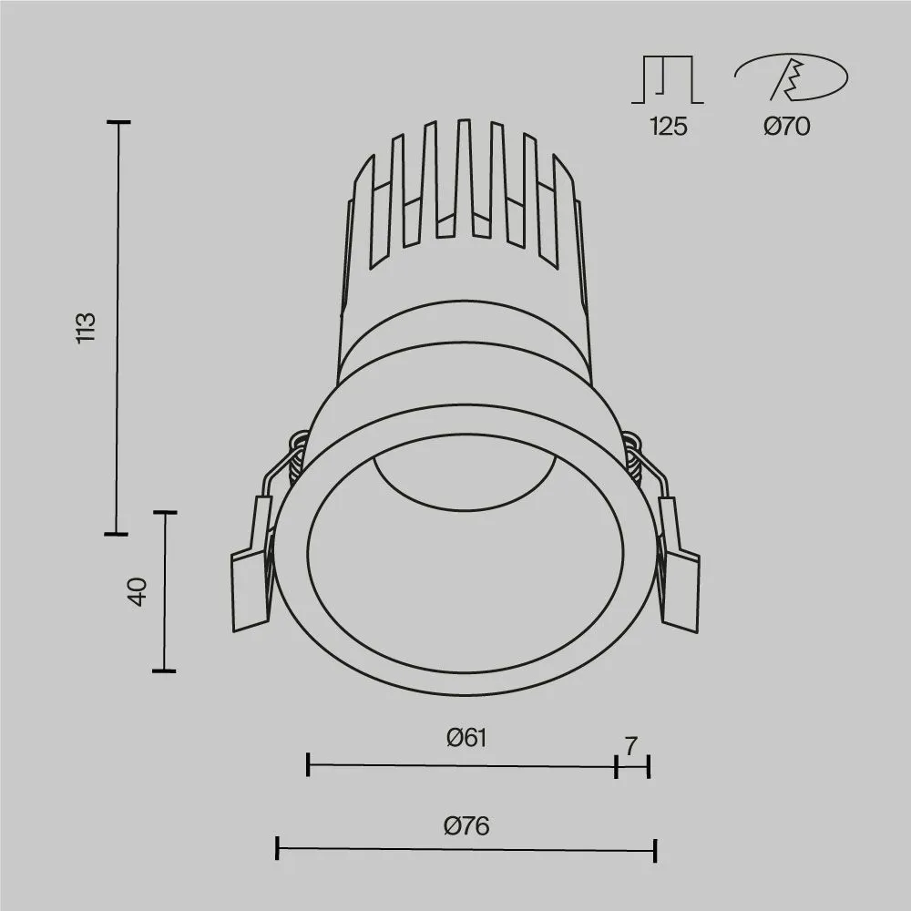 картинка Встраиваемый светильник Technical DL118-15W-4K-B