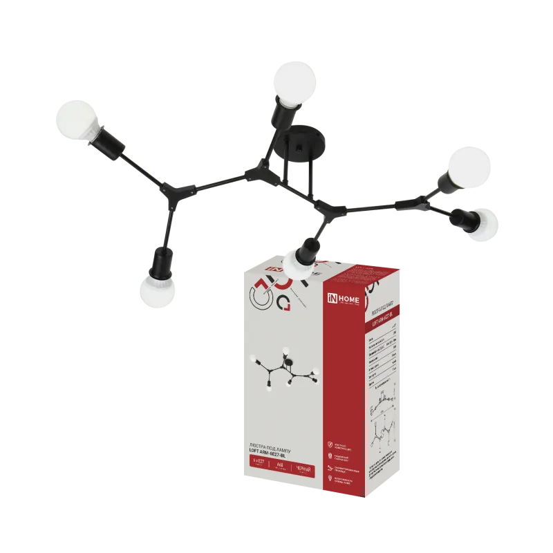 картинка Люстра под лампу LOFT ARM-6E27-BL 6хЕ27 черный IN HOME